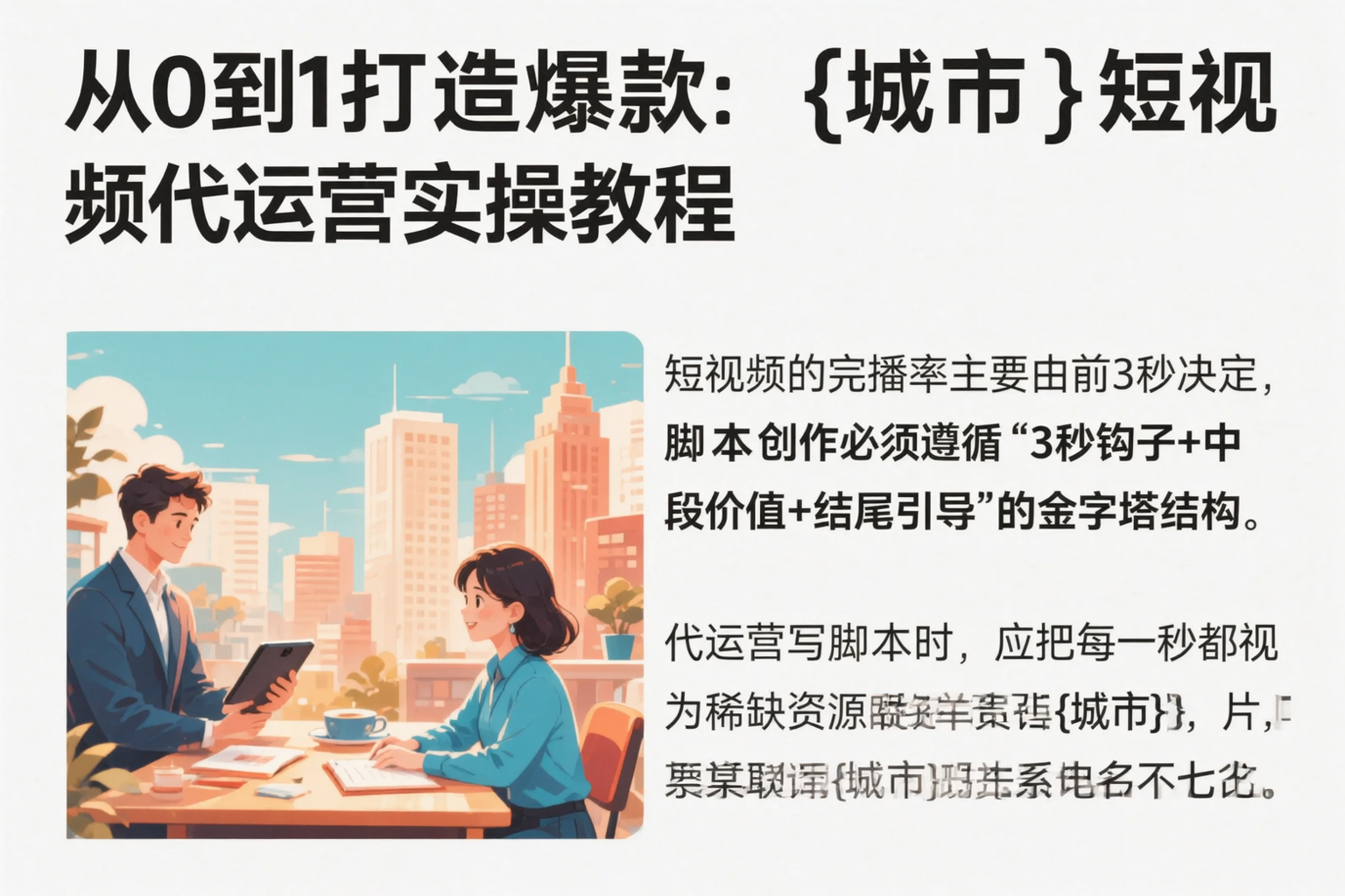 从0到1打造爆款：克拉玛依短视频代运营实操教程