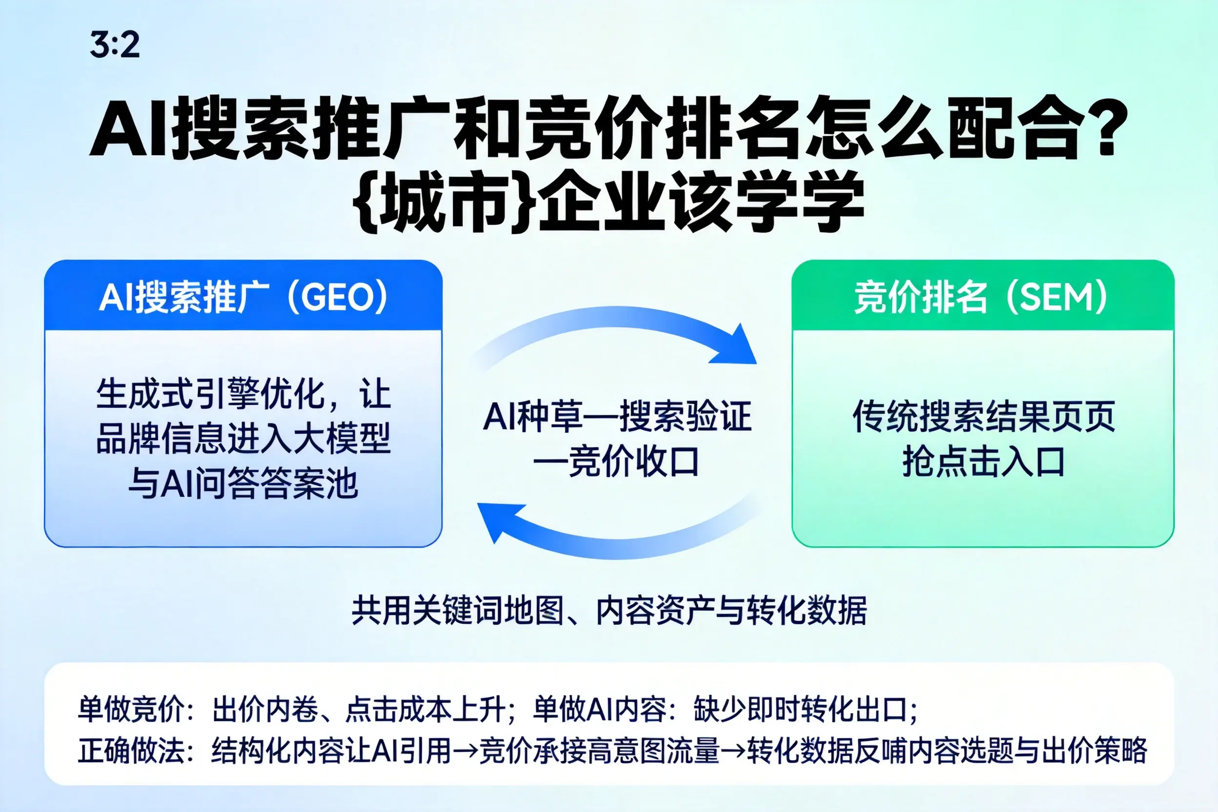 AI搜索推广和竞价排名怎么配合？克拉玛依企业该学学