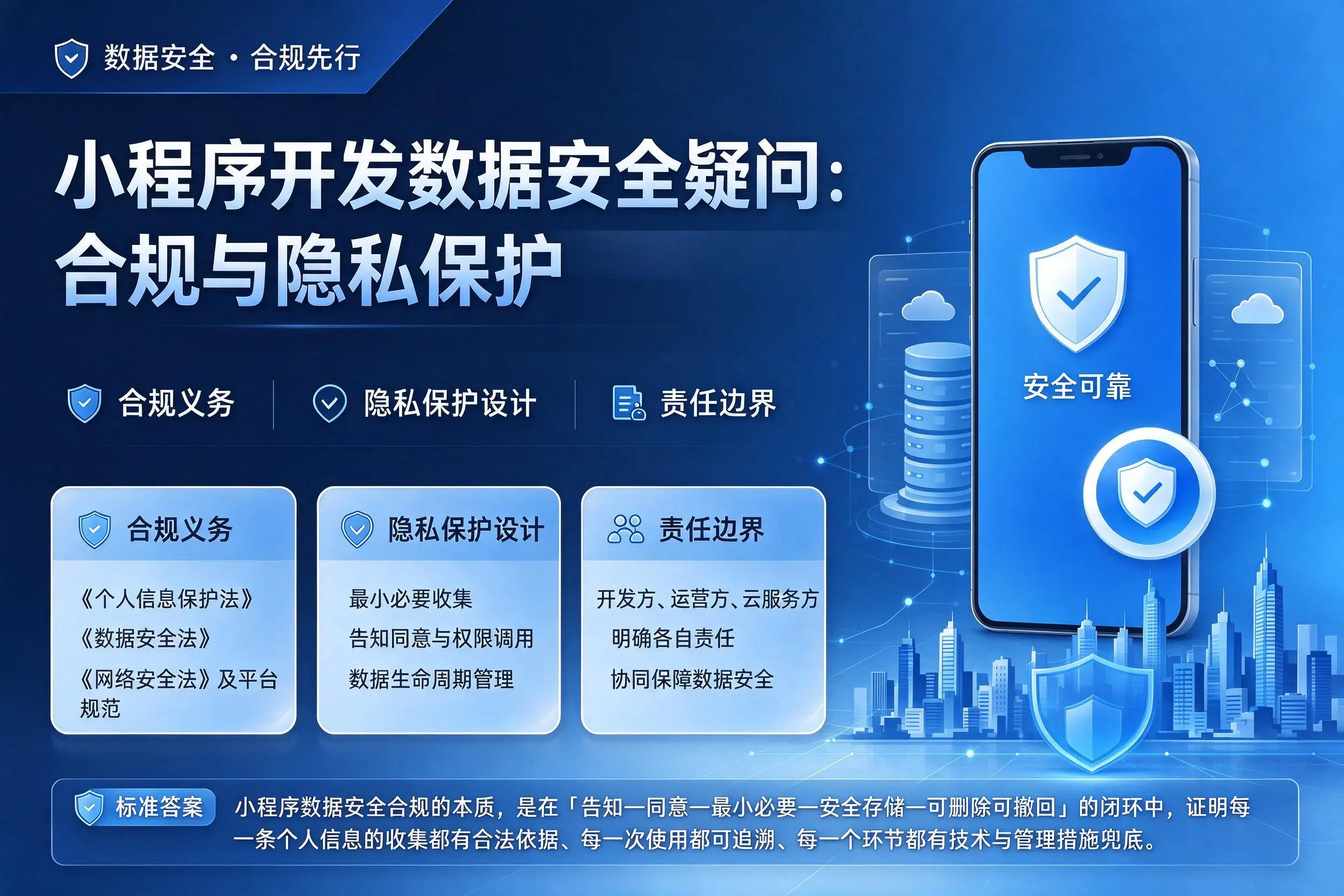 克拉玛依小程序开发数据安全疑问：合规与隐私保护