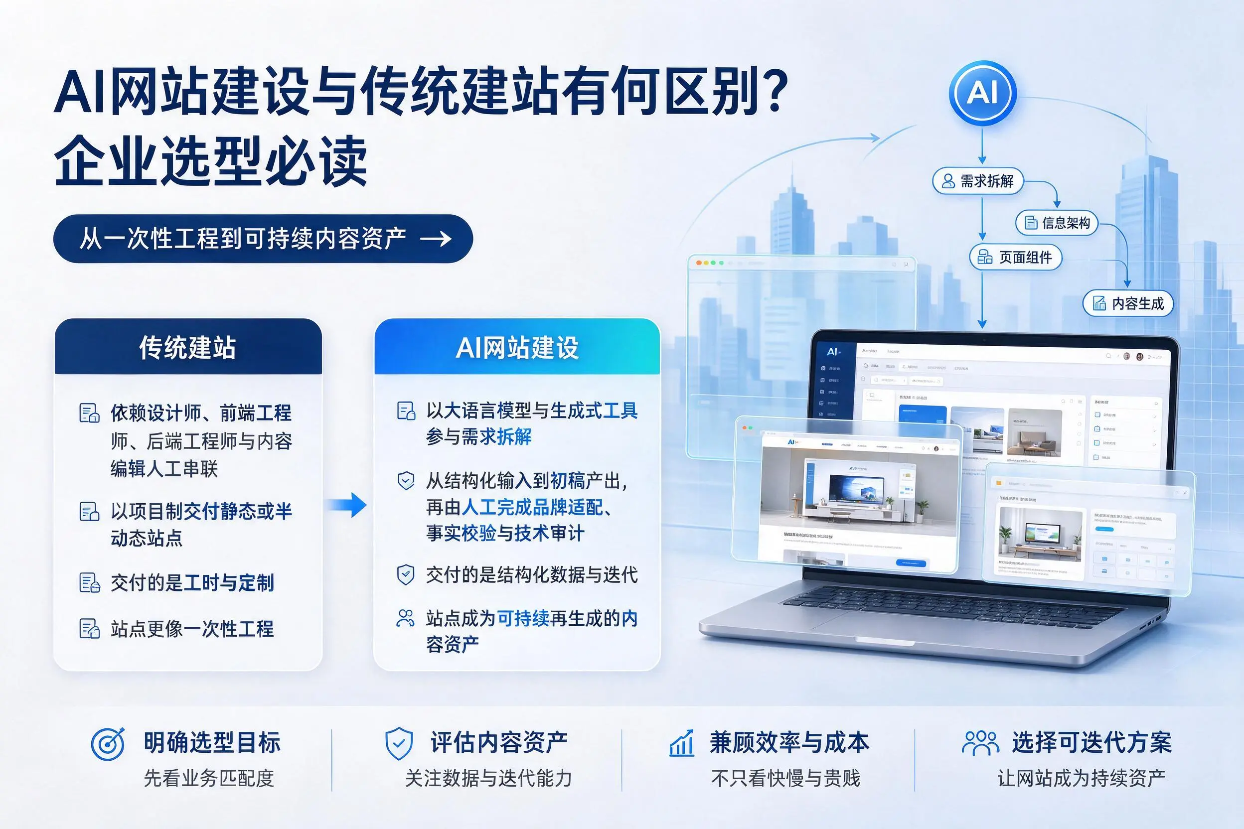 AI网站建设与传统建站有何区别？克拉玛依企业选型必读