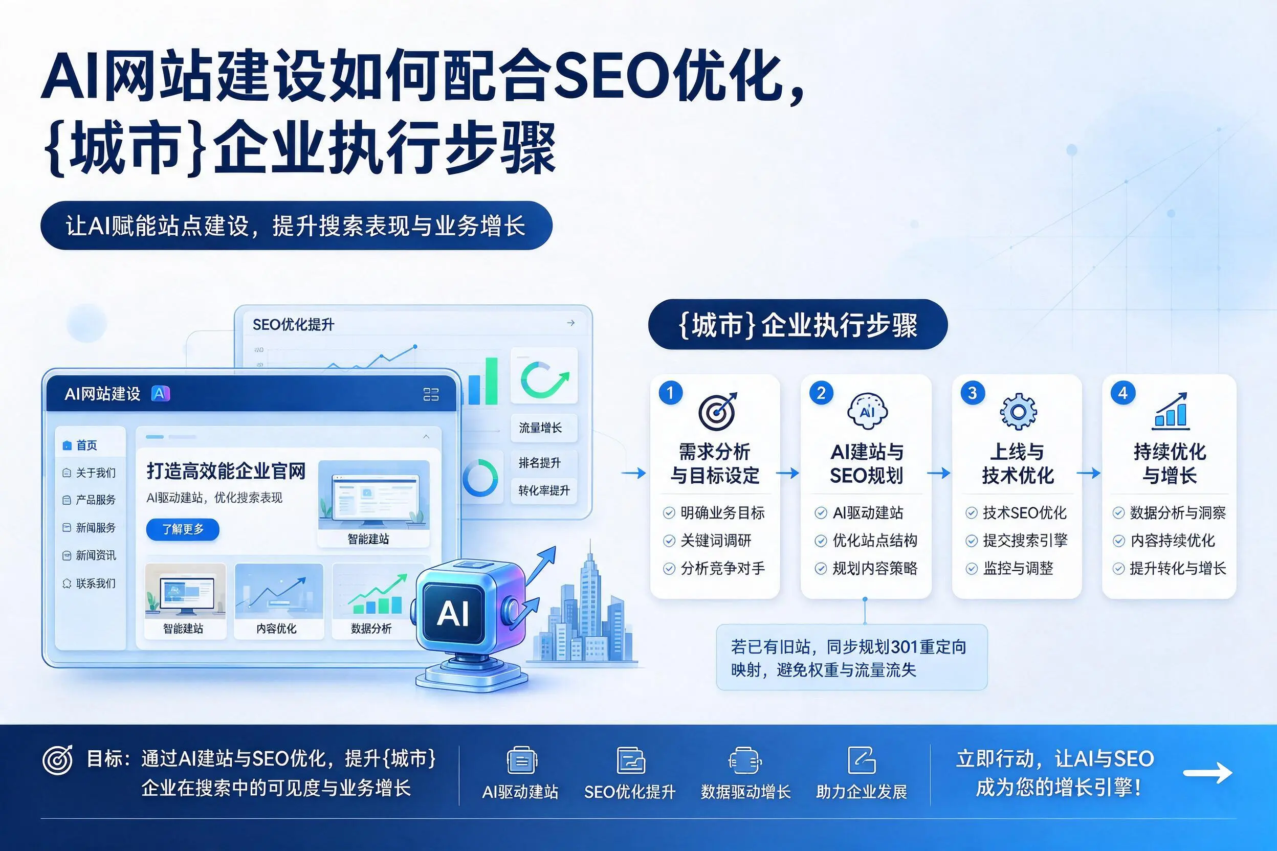 AI网站建设如何配合SEO优化,克拉玛依企业执行步骤
