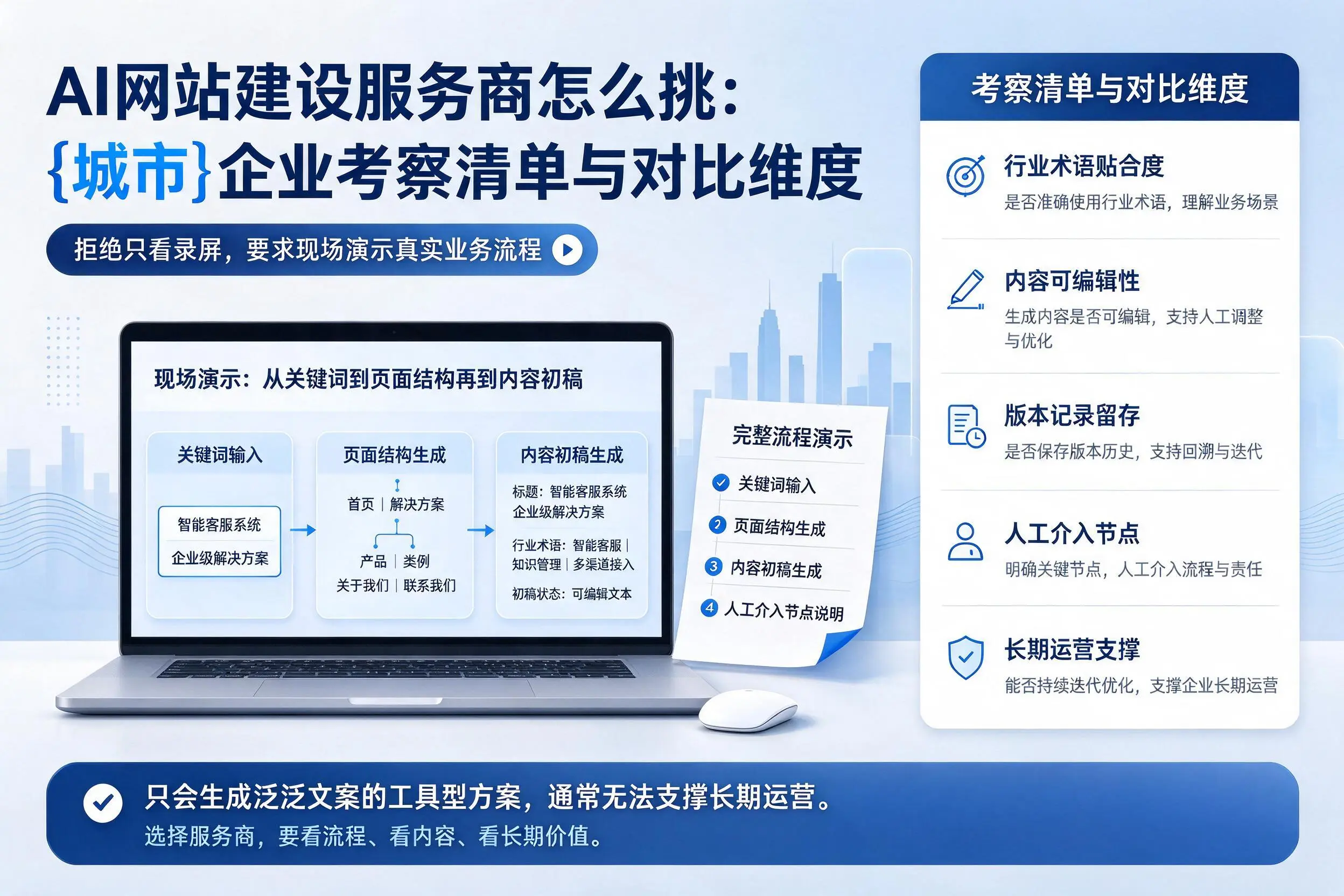 AI网站建设服务商怎么挑:克拉玛依企业考察清单与对比维度