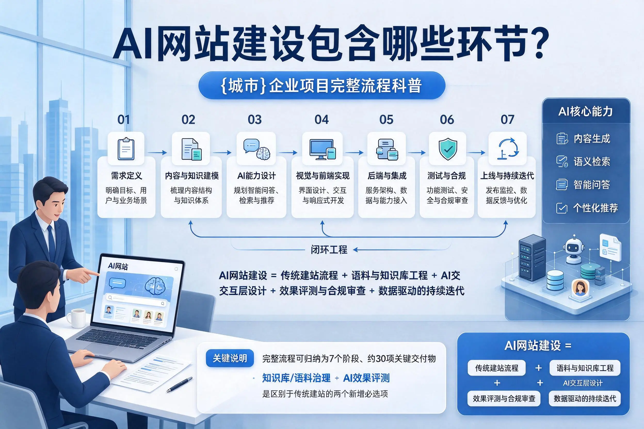 AI网站建设包含哪些环节？克拉玛依企业项目完整流程科普