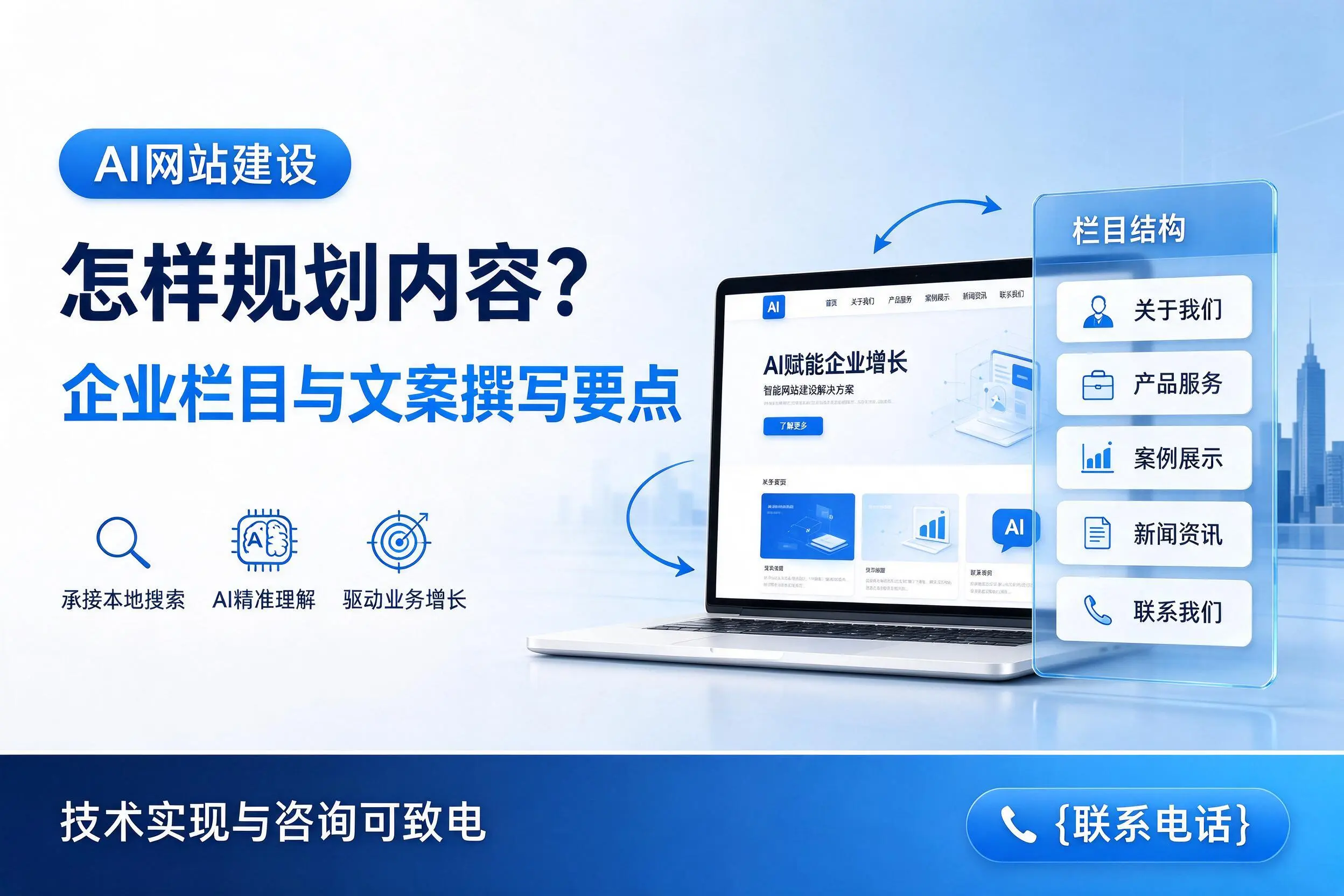 AI网站建设怎样规划内容？克拉玛依企业栏目与文案撰写要点