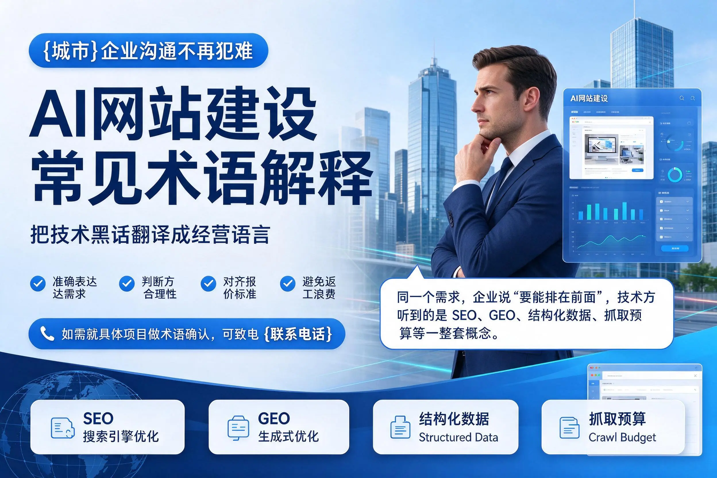 AI网站建设常见术语解释，克拉玛依企业沟通不再犯难
