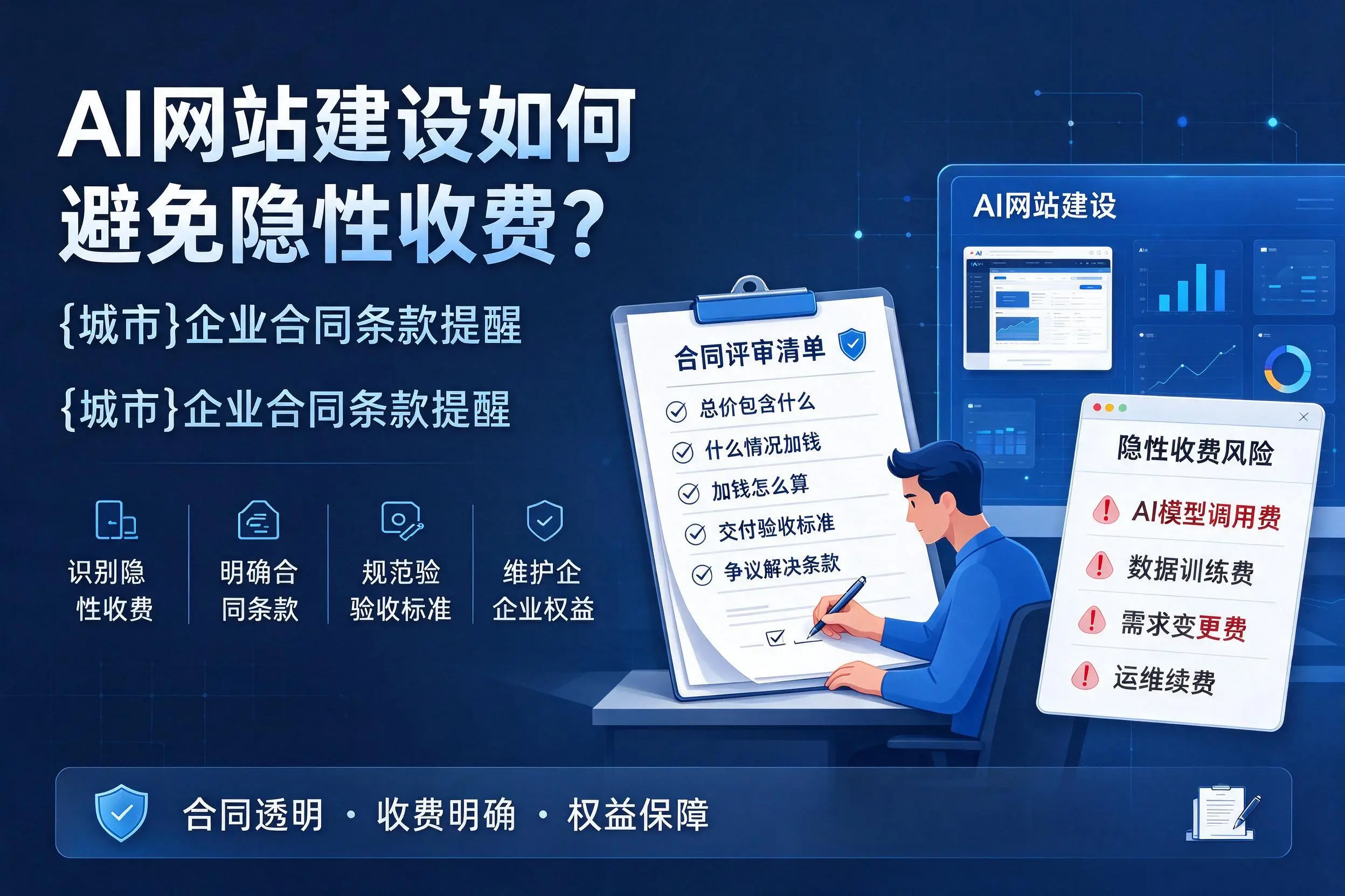 AI网站建设如何避免隐性收费？克拉玛依企业合同条款提醒
